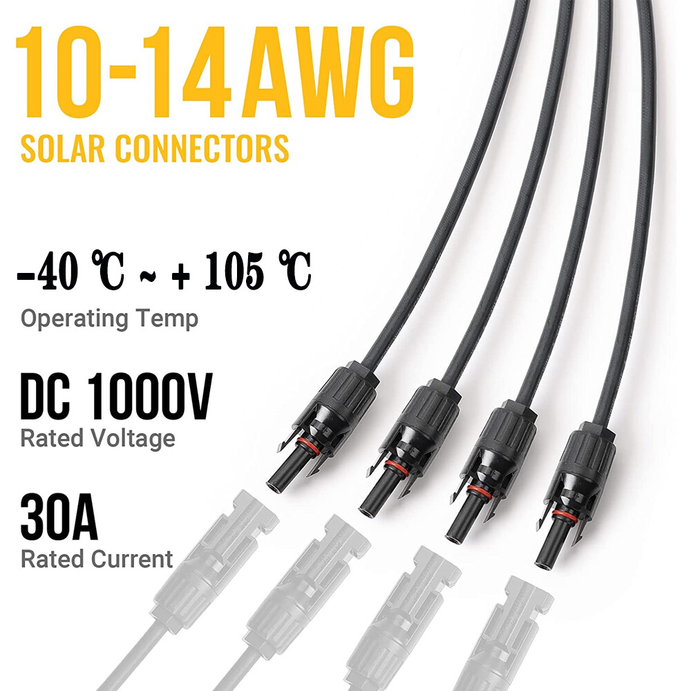 30A Solar Panel Connector Y Type Cable for FFM MMF PV Wire Connector T Splitter