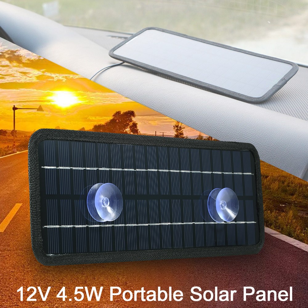 12V 4.5W Portable Solar Panel Power Car Boat Battery Charger Backup Outdoor QHWF