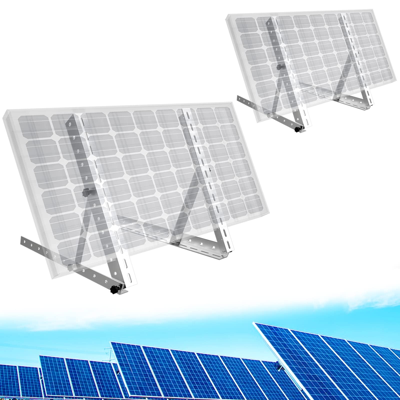 Adjustable Solar Panel Mounting Brackets – 2 Sets 45 inch Durable Tilt Solar …