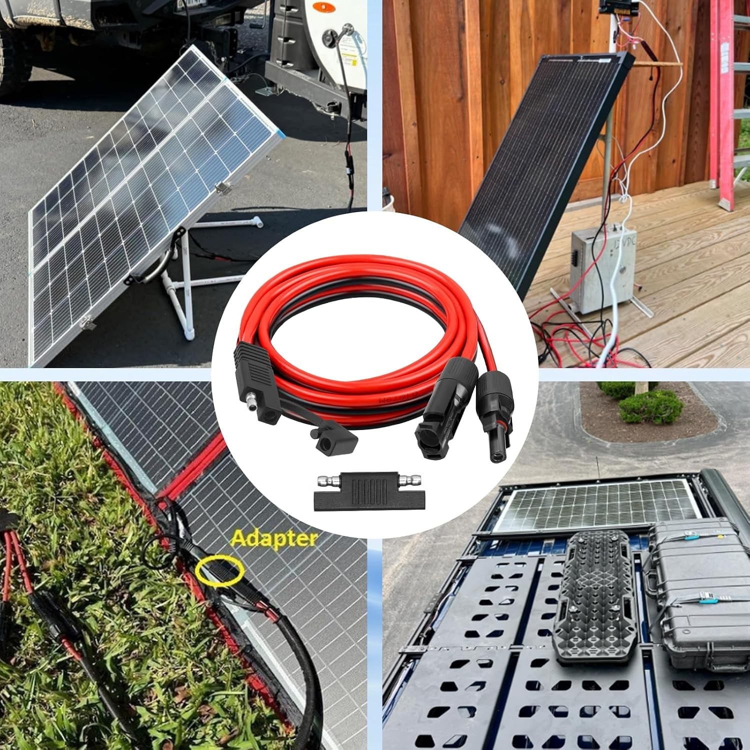 SAE to Solar Connector Cable with Polarity Adapter