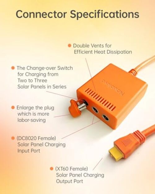 Solar Panel Connector for Jackery Solar Panel SolarSaga 200W/100W, for 2 or 3