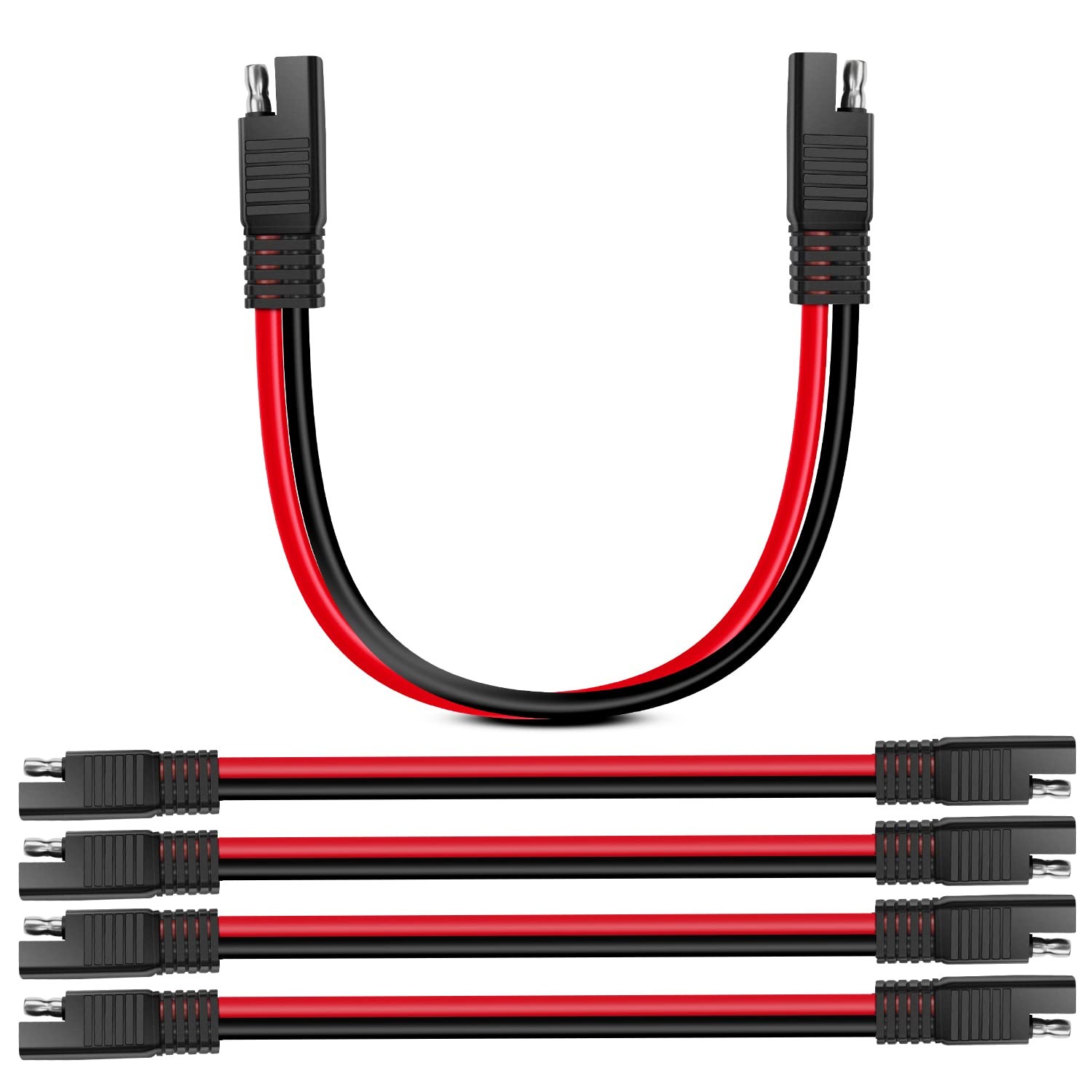 Nilight 5 Pack SAE to SAE Extension Cable 10AWG 2 Pin SAE Connector Extension Co