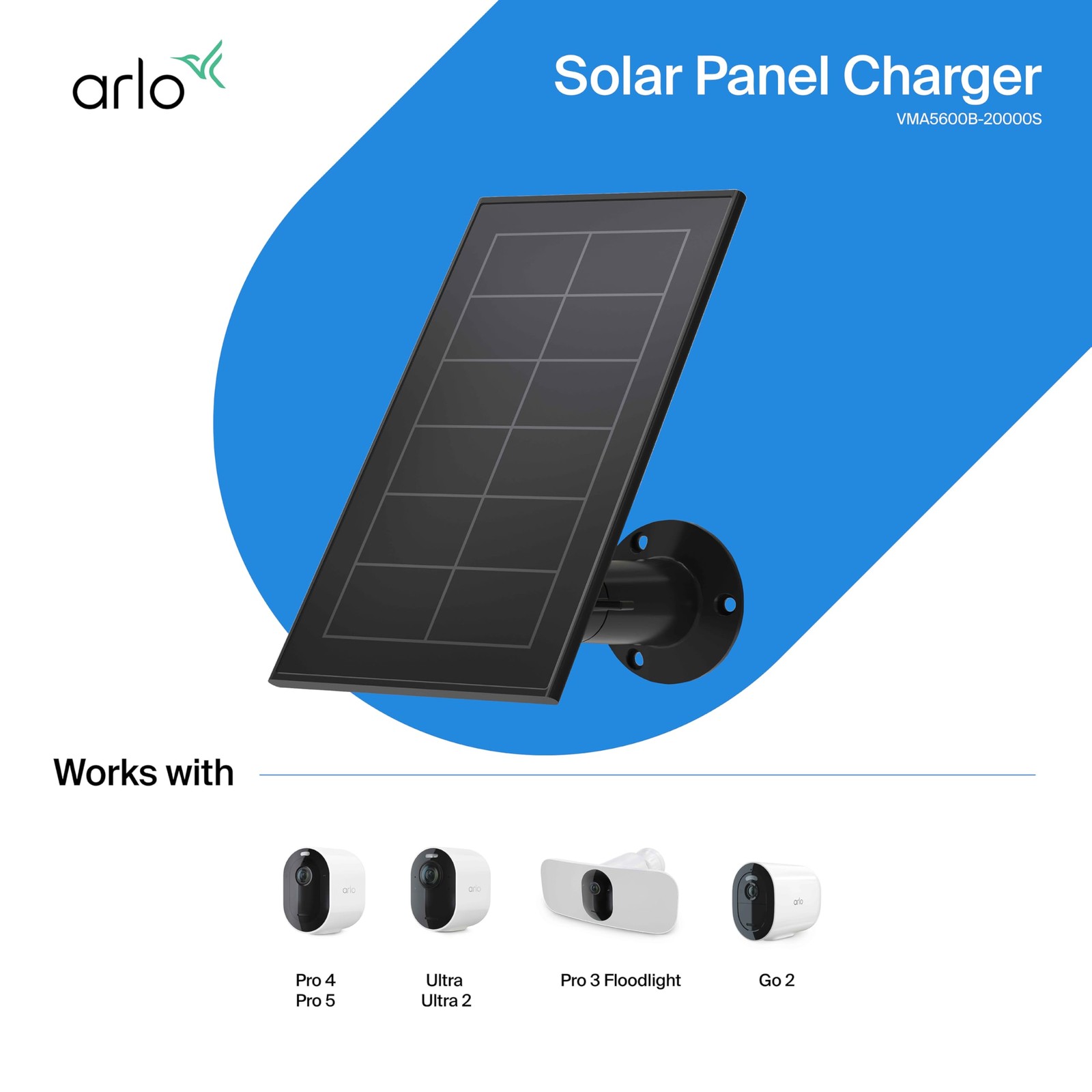 Arlo Solar Panel Charger Black – (VMA5600)