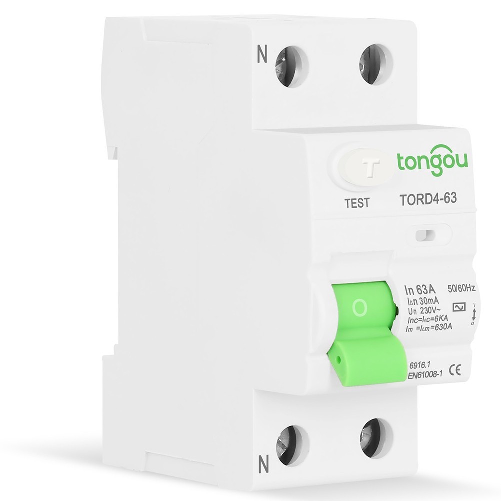 Heavy Duty Type AC Circuit Breaker 2P 63A 30mA for Industrial Power Control