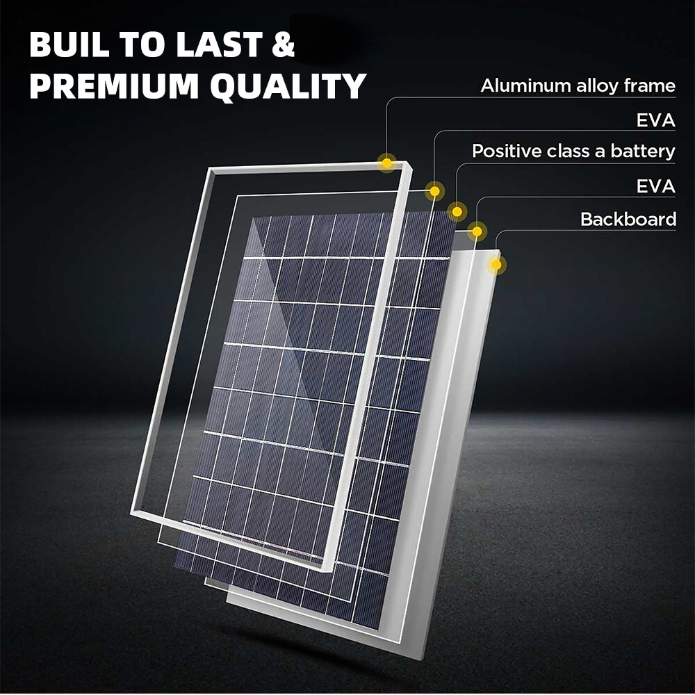 40W Solar Panel Kit 12V Trickle Charger Battery Maintainer Boat Car RV Marine US