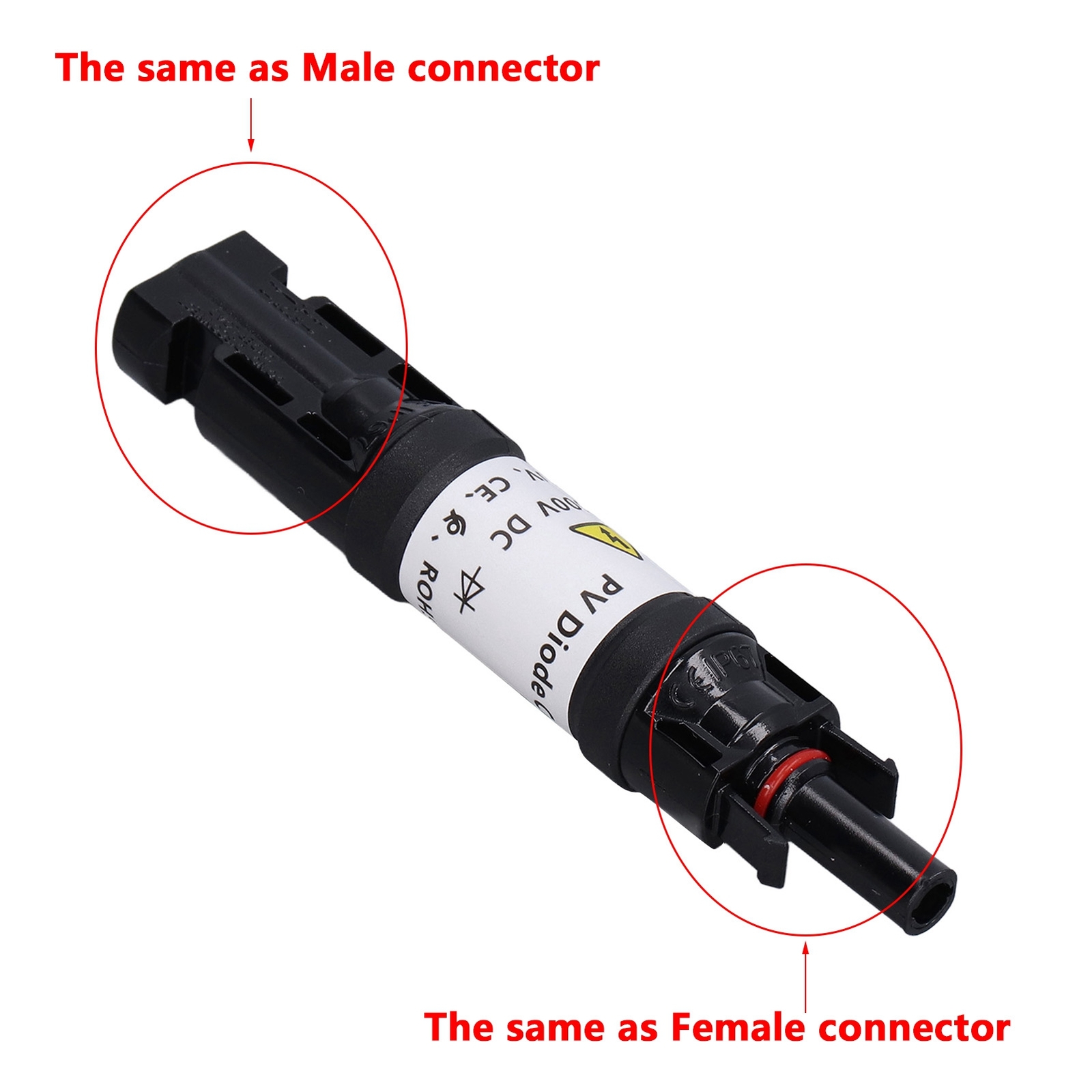 Solar PV Diode Connector IP67 Panel Cable Blocking Diode Holder 1000V 20A MV6