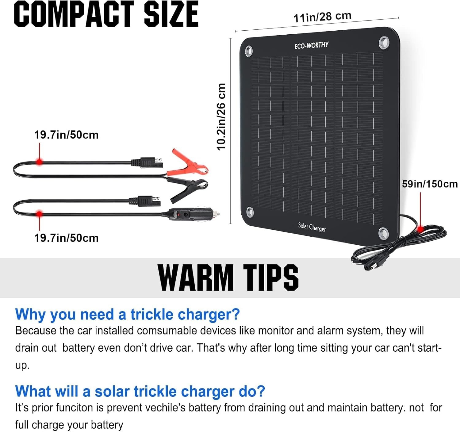 Efficient 10W Solar Battery Maintainer – Safeguard Your Vehicle’s Battery Life