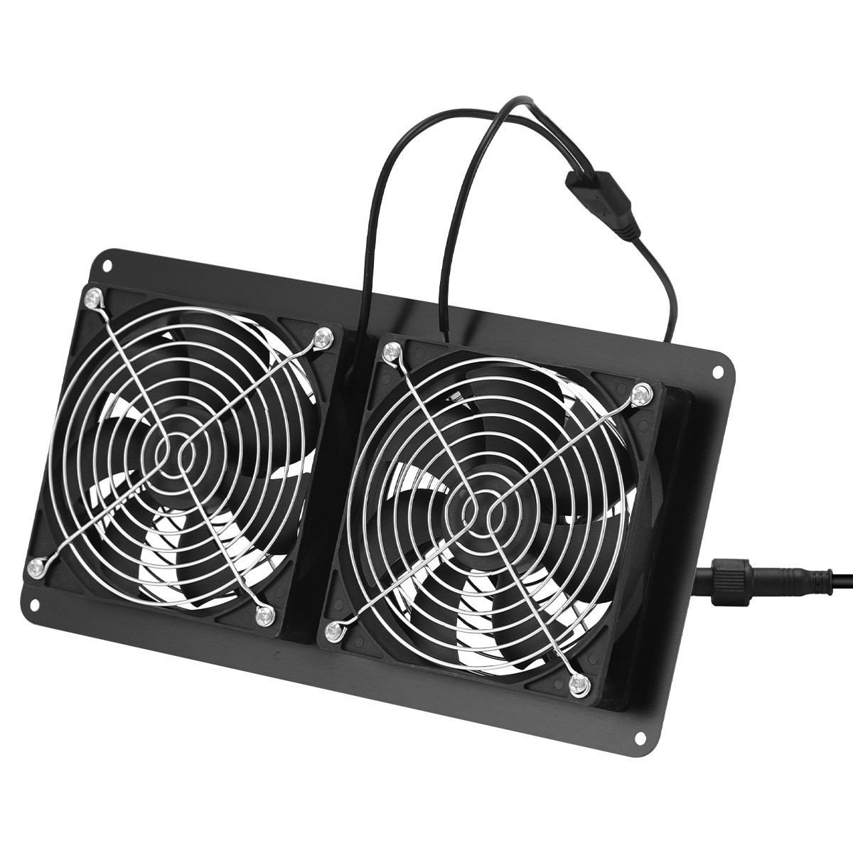 15W Solar Panel Dual Fan Kit Waterproof for Chicken Coop Pet House Ventilation