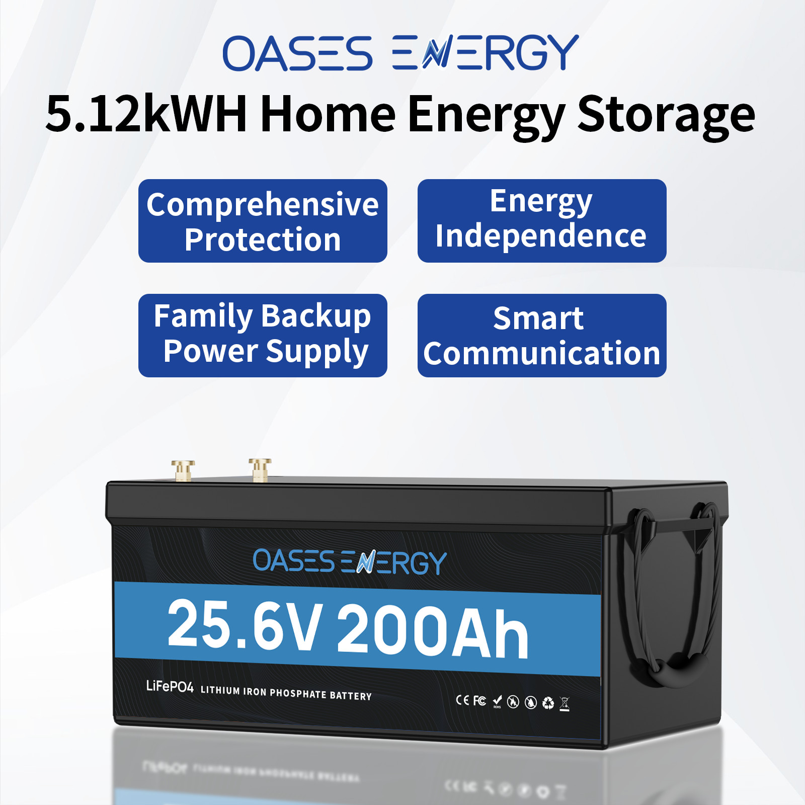 5120Wh 24V 205Ah 205Ah LiFePO4 Golf Cart Lithium Battery RV Solar Home Off Grid