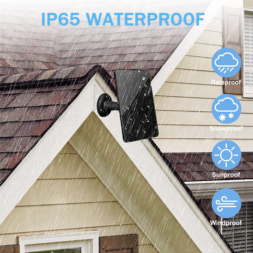 Solar Panel for Ring Stick Up Spotlight Cam Battery 10ft Cable Outdoor Universal