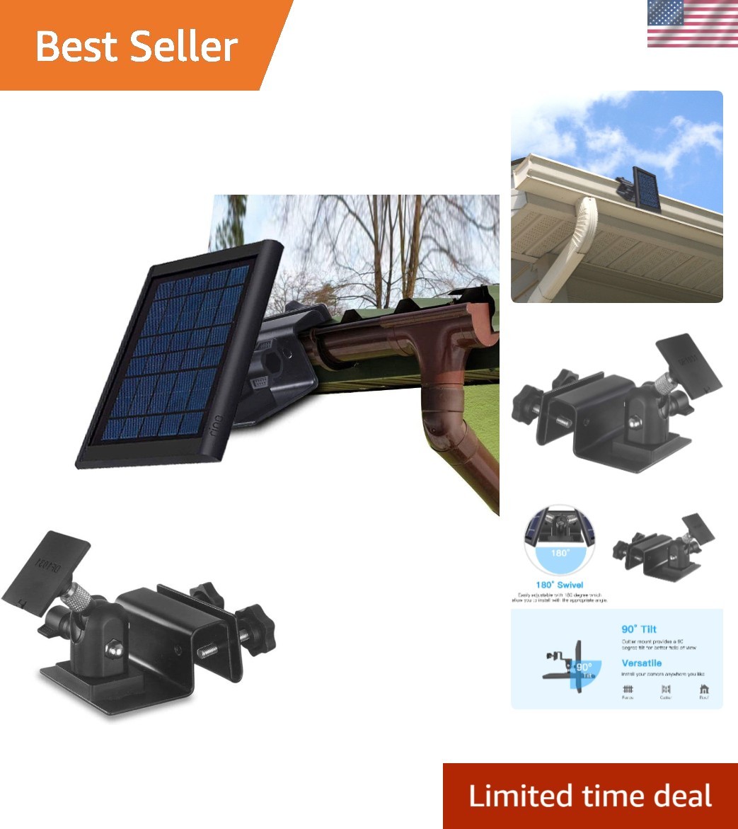 Aluminum Alloy Solar Panel Gutter Mount – Adjustable and Durable for Ring Models