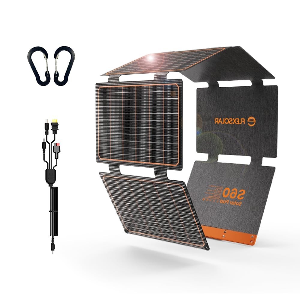 60W Portable Solar Panel Charger, Foldable Waterproof PD3.0 USB-C, QC3.0 USB-A,