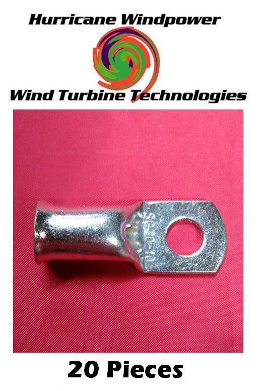 (20 PCS) 2/0 Gauge/AWG 3/8 Inch Tinned Copper Lug Battery Cable Connector