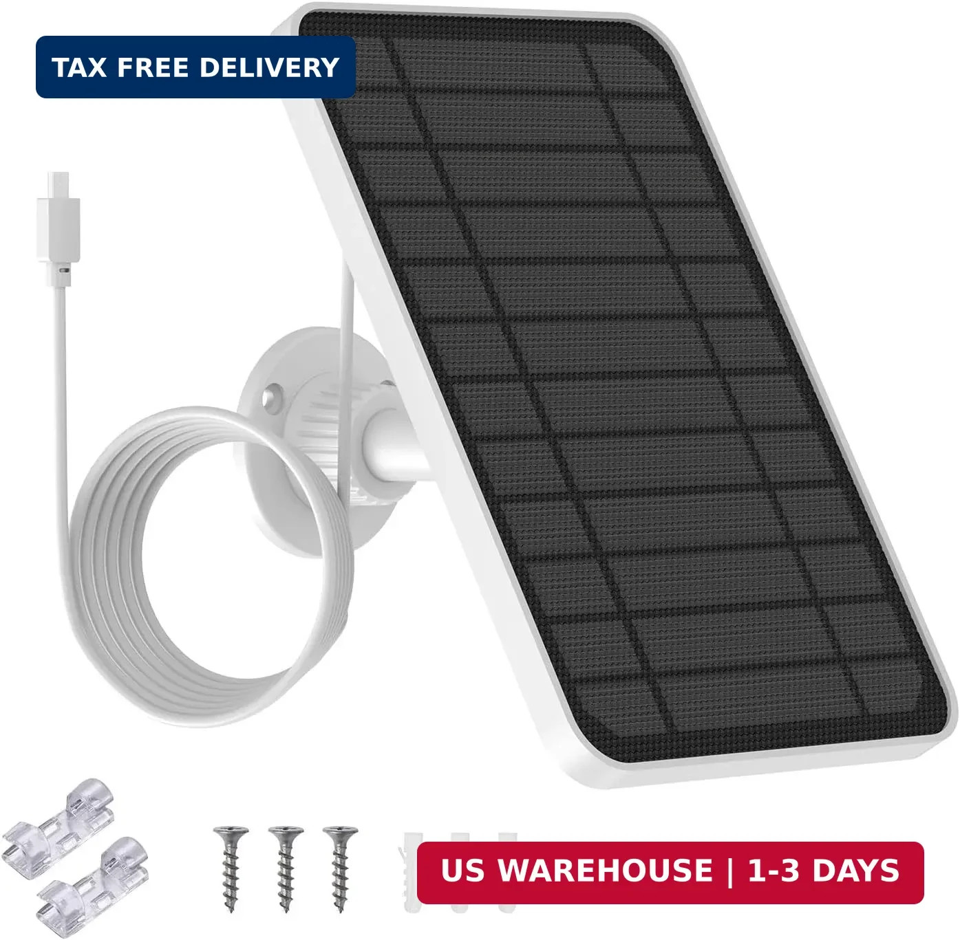Solar Panel for eufy Camera, 5W Solar Panel Compatible with eufyCam 2/2 Pro, 2C/