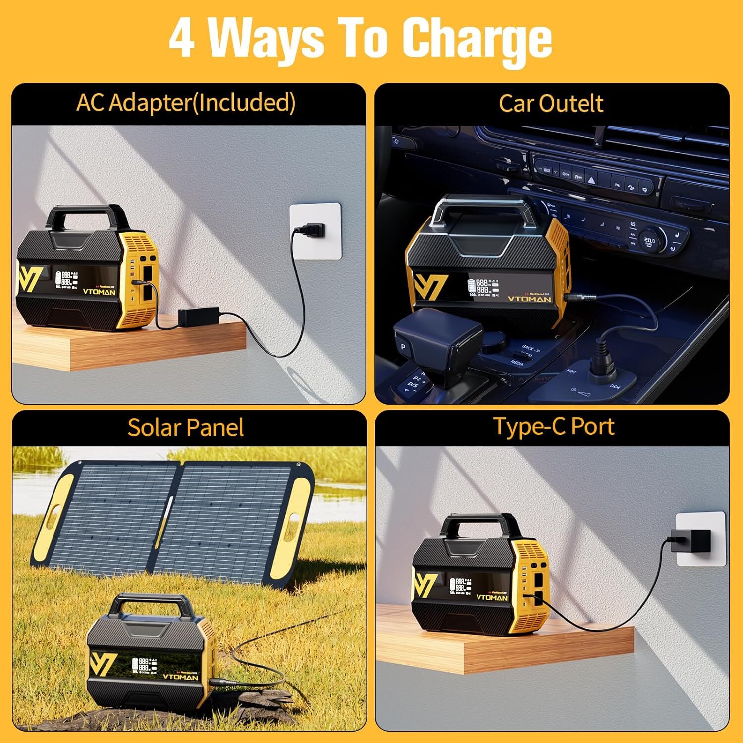 VTOMAN FlashSpeed 300 Portable Power Station 300W 230Wh Solar Generator LiFePO4