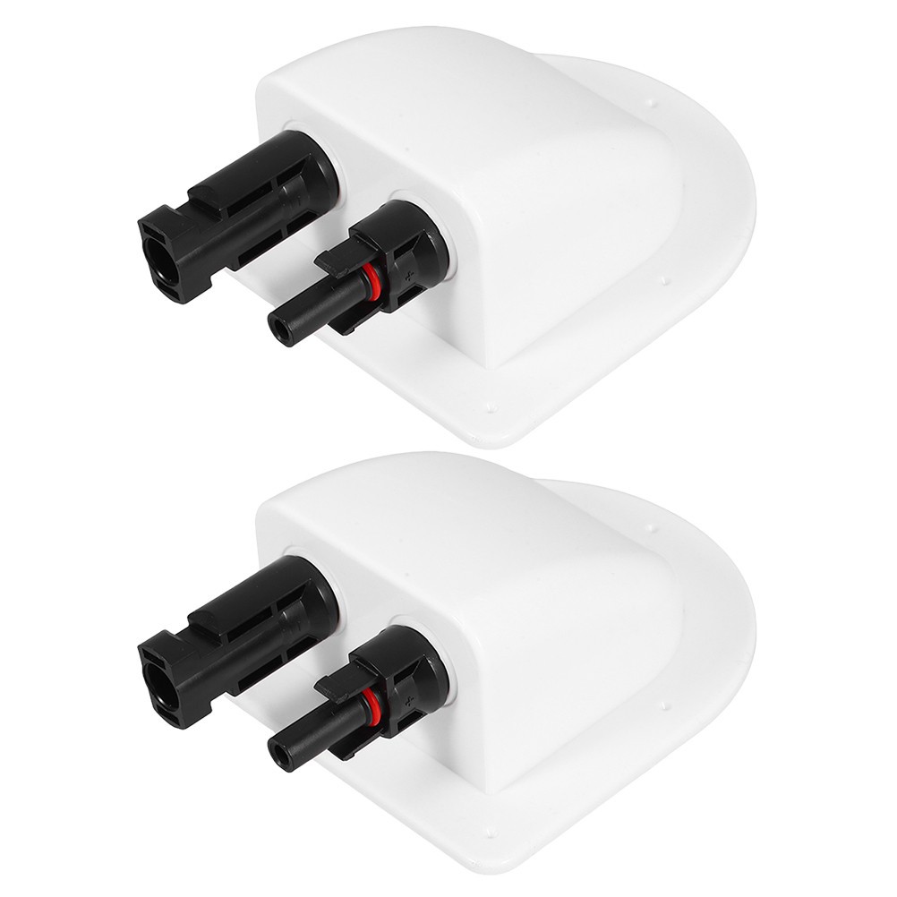 2 Pcs Solar Cable Entry Gland Dual Wire Connector ABS Housing For Solar Panels