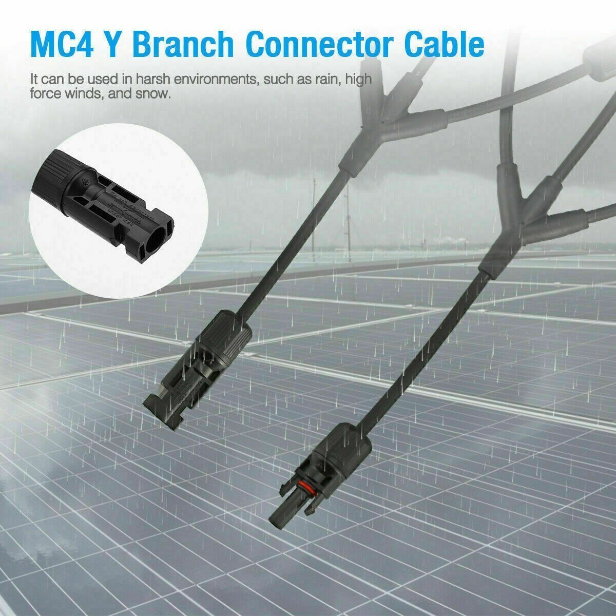 Y Branch Solar Panel Cable Connector T Splitter MMF FFM Waterproof Wire Adapter