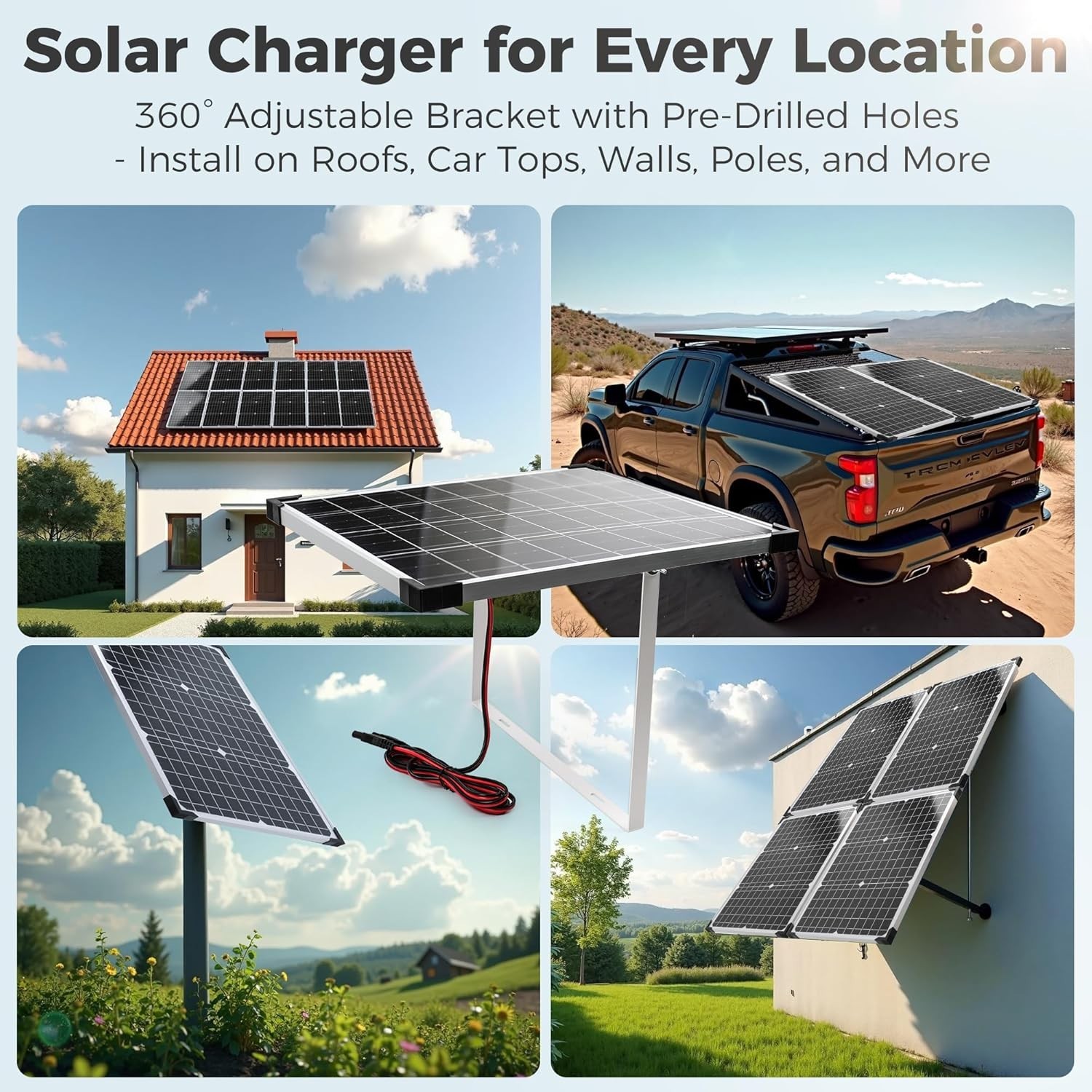 Solar Panel Kit 20W 12V with MPPT Controller, Solar Battery Trickle Charger M…