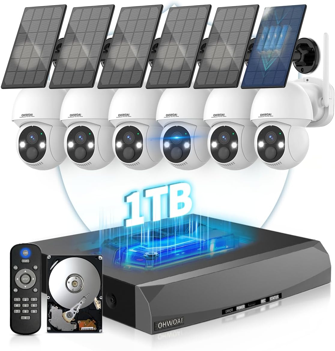 Solar Powered 4MP Outdoor PTZ Camera System with 2-Way Audio & DVR