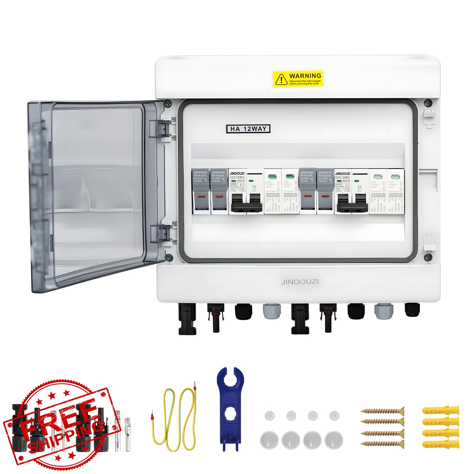 JINDOUZI Solar Combiner Box 2 In 2 Out 20A