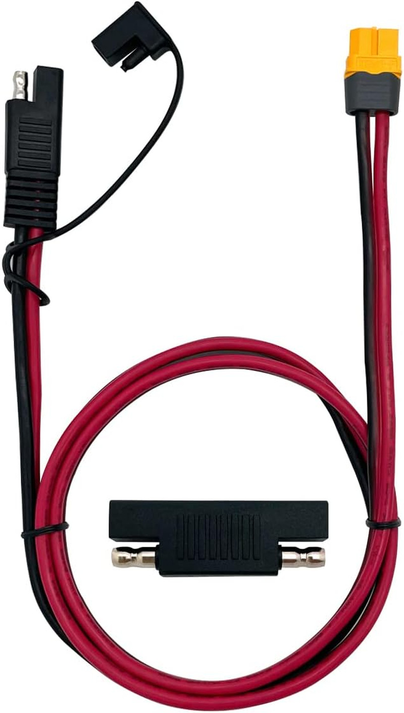 SAE to XT60 Connector Cord 12AWG Wire Extension Cable for Solar Generator