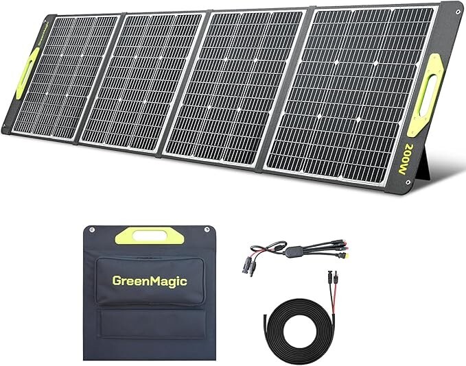 GreenMagic 200W Foldable Portable Solar Panel for solar generator
