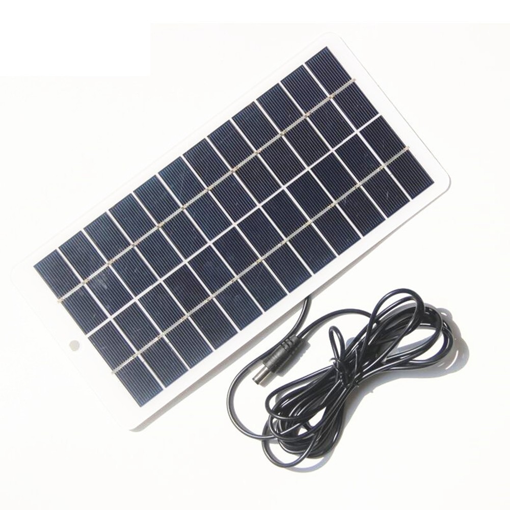 5W Solar Panel With Long Cable For 12V Battery For Charging For Garden Lights