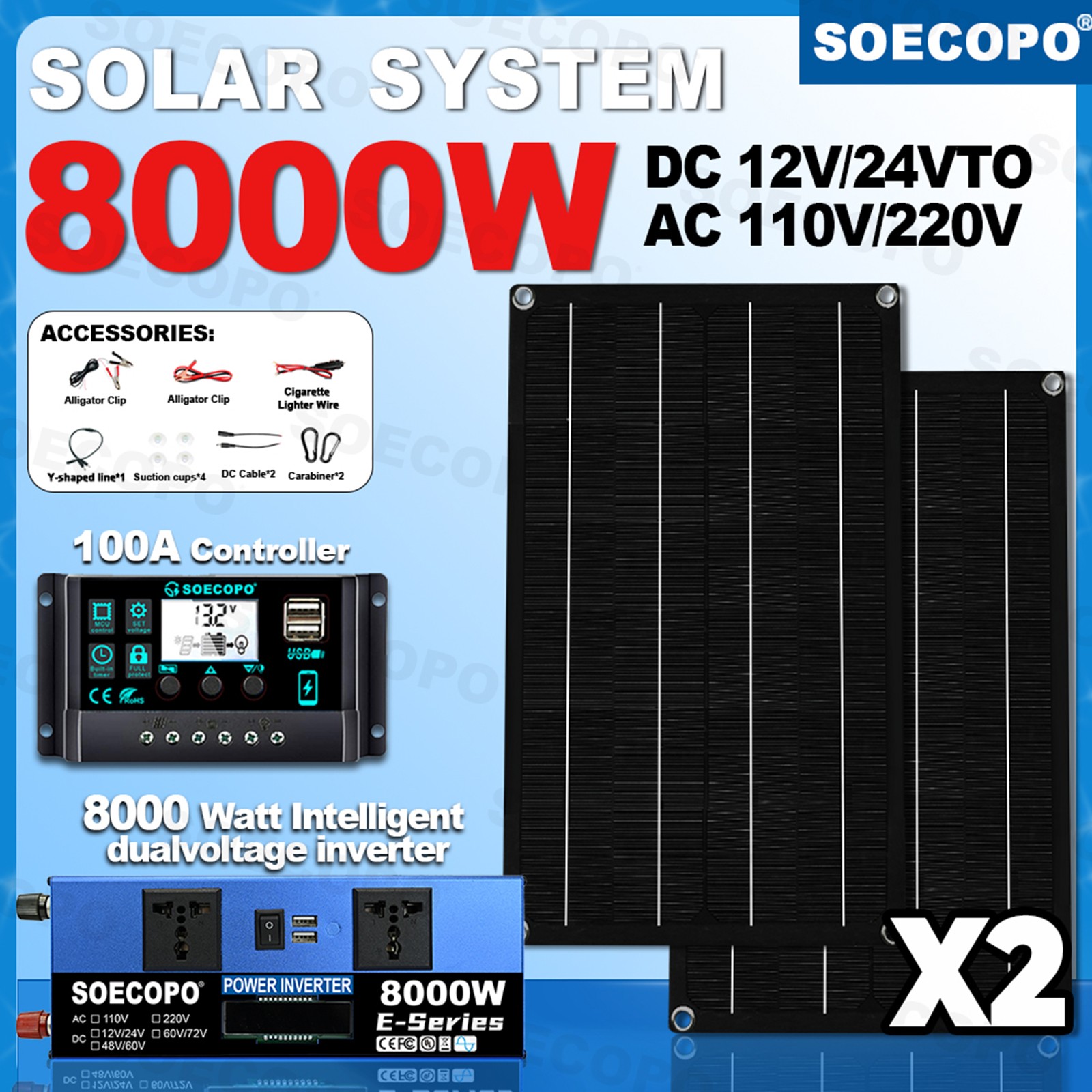 Robust 8000W Off-Grid Power Station Kit | Inverter, 100A Controllercf