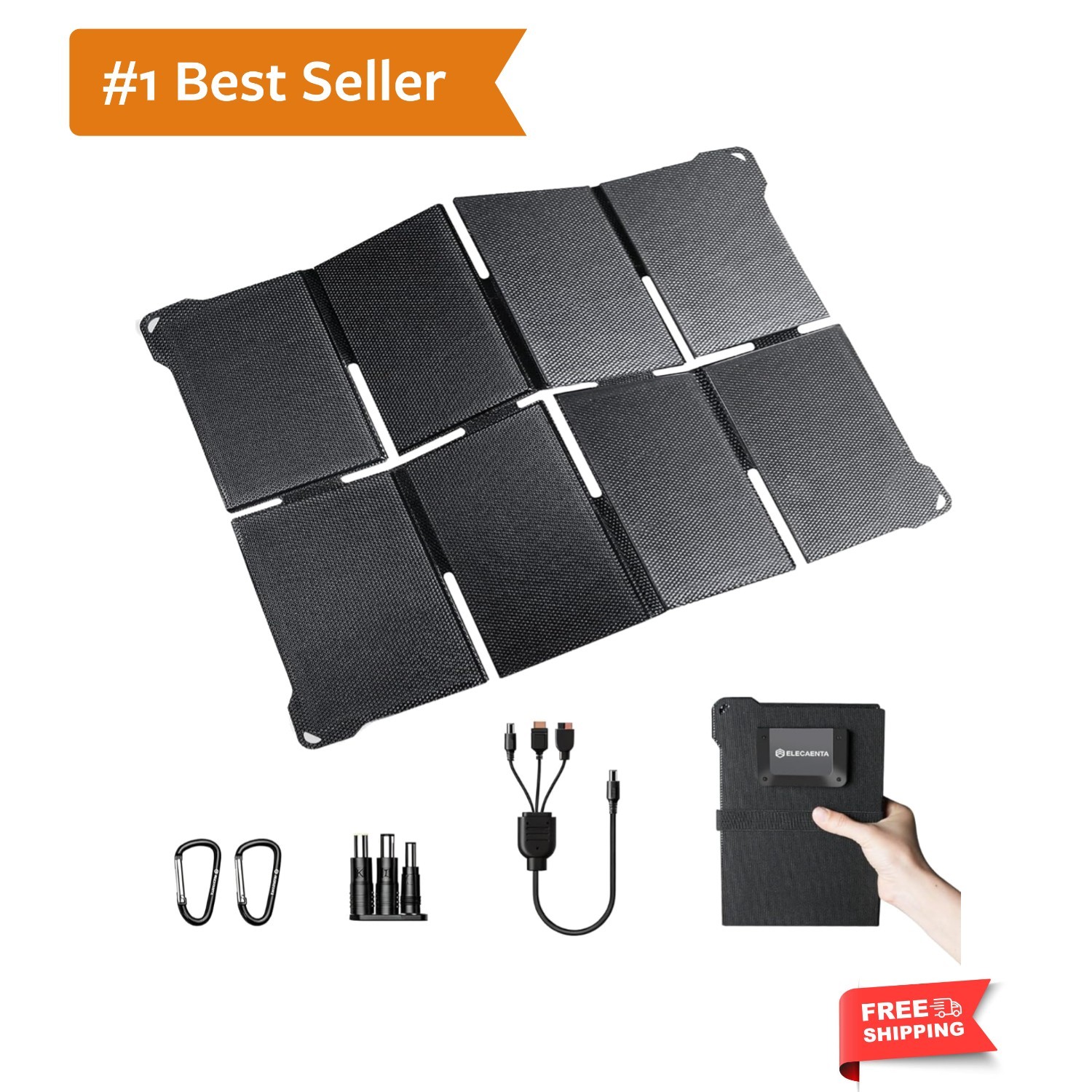 45W Portable Solar Panel, HPBC Solar Cells, 25.4% High Conversion, DC USB C &…