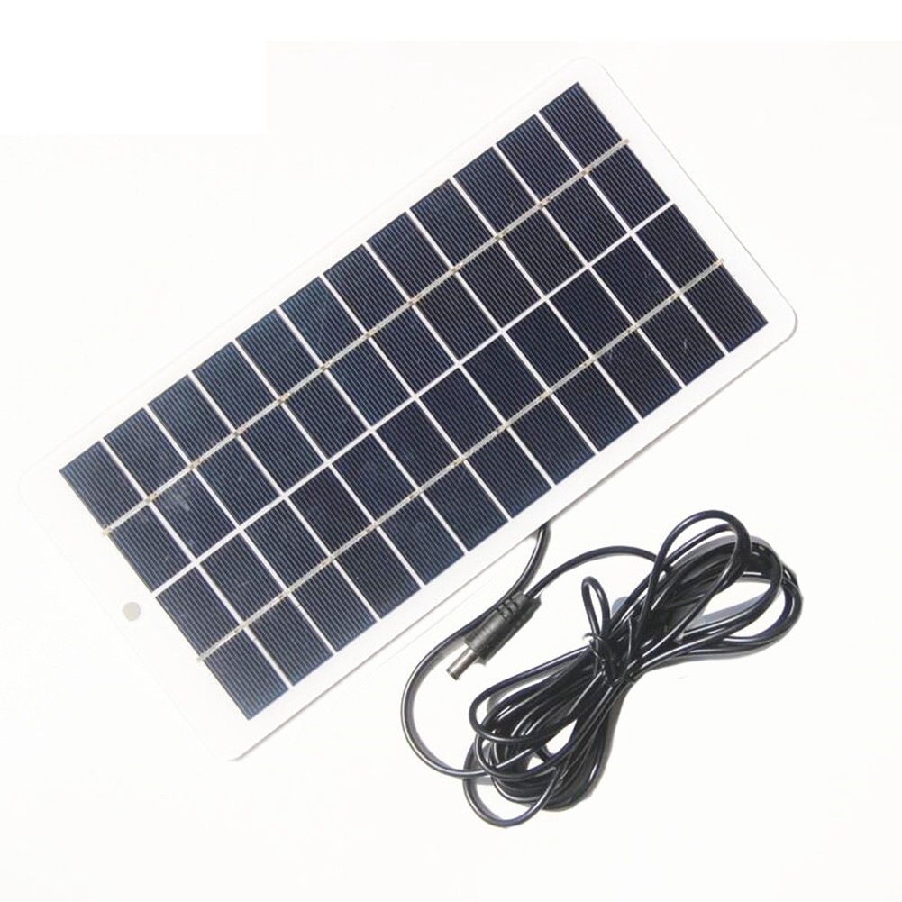 5W Solar Panel With Long Cable For 12V Battery For Charging For Garden Lights