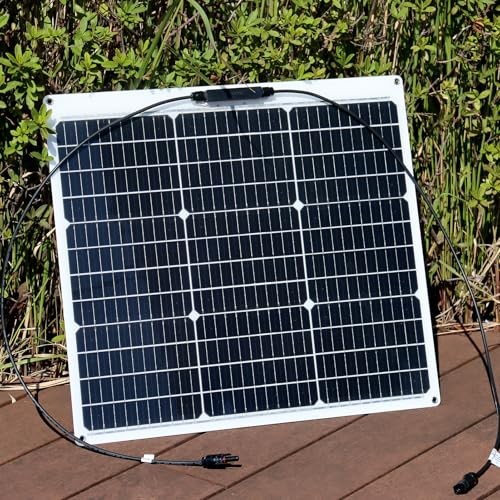 Flexible Solar Panel 50W 12V Monocrystalline Module Fiberglass 50-1 watts