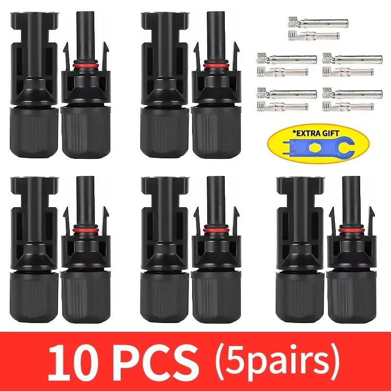 600/400/200/100/10Pcs Solar Panels Connectors Kit, PV Plug 1000V DC 30A, for Pho