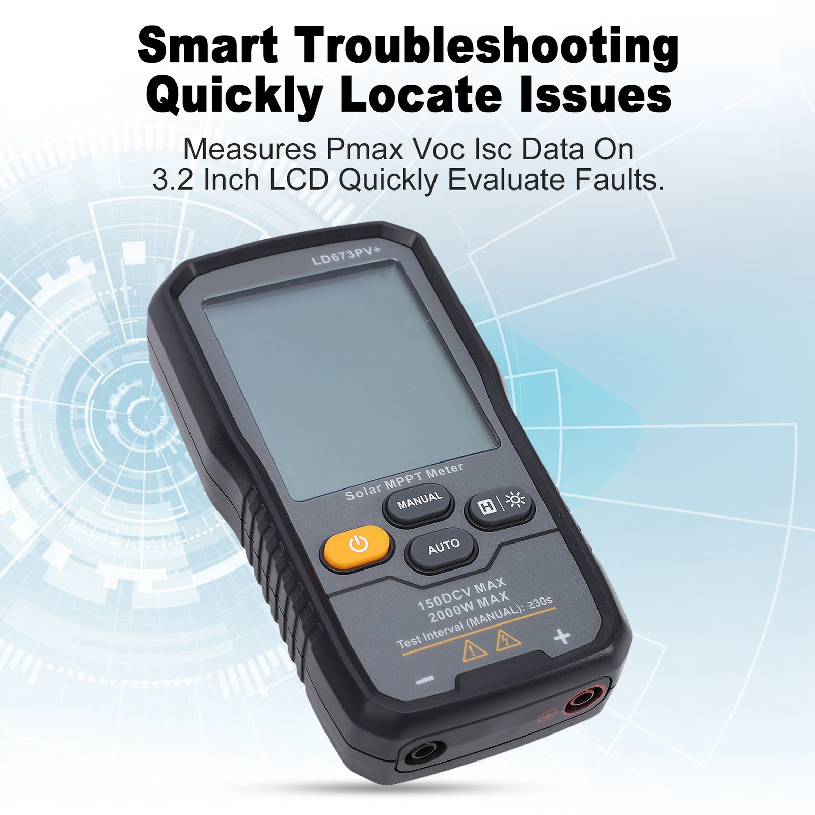1-2000W Solar Panel Power Meter For Efficient Photovoltaic Panel Testing