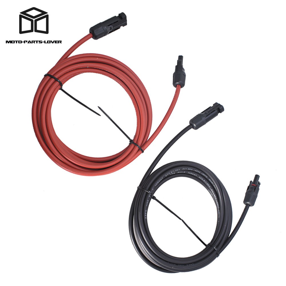 10 AWG 15ft 1 Pair Solar Panel Extension Cable Wire Connector