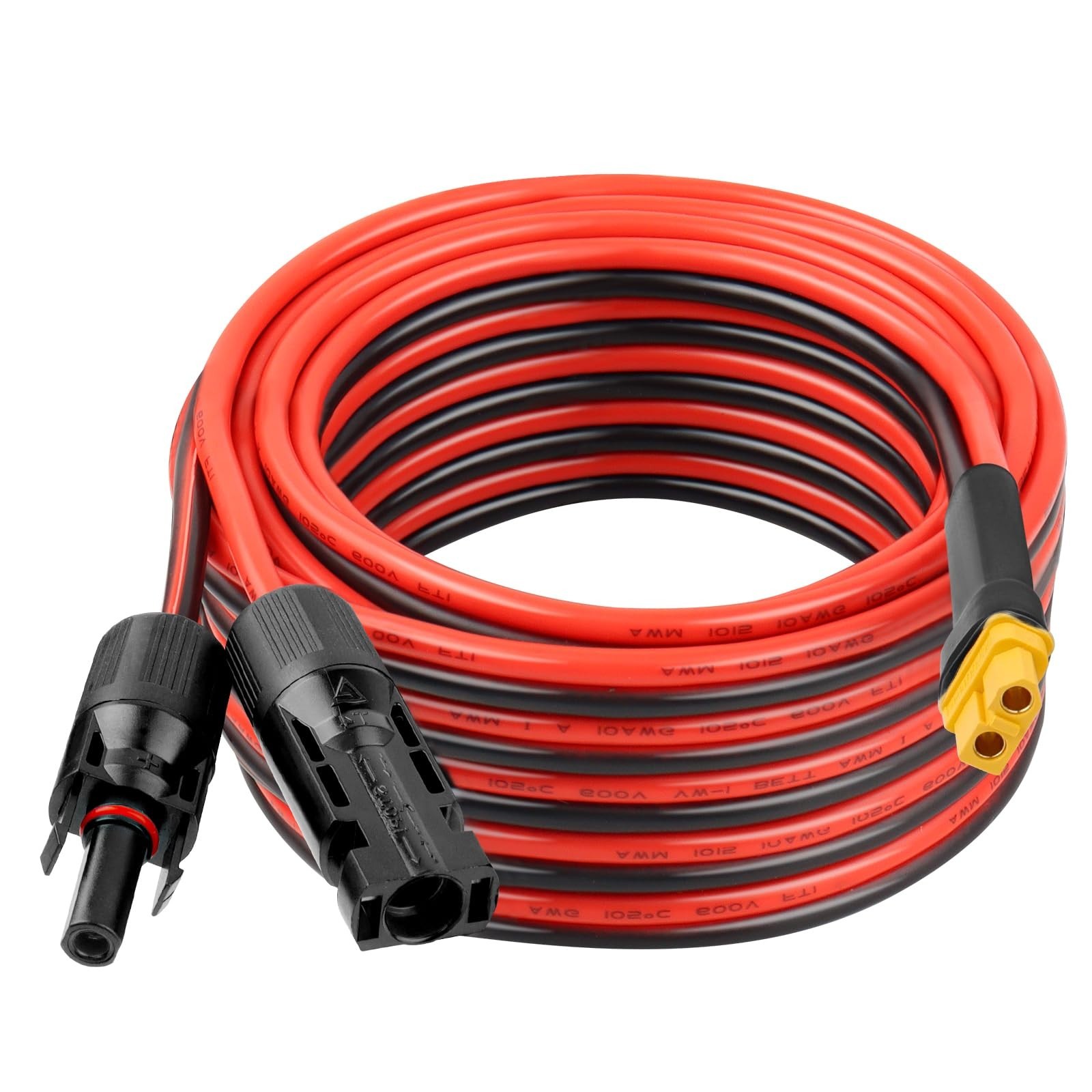25FT 10AWG XT60 Solar Extension Cable – Male to Female Connector for Power Stati