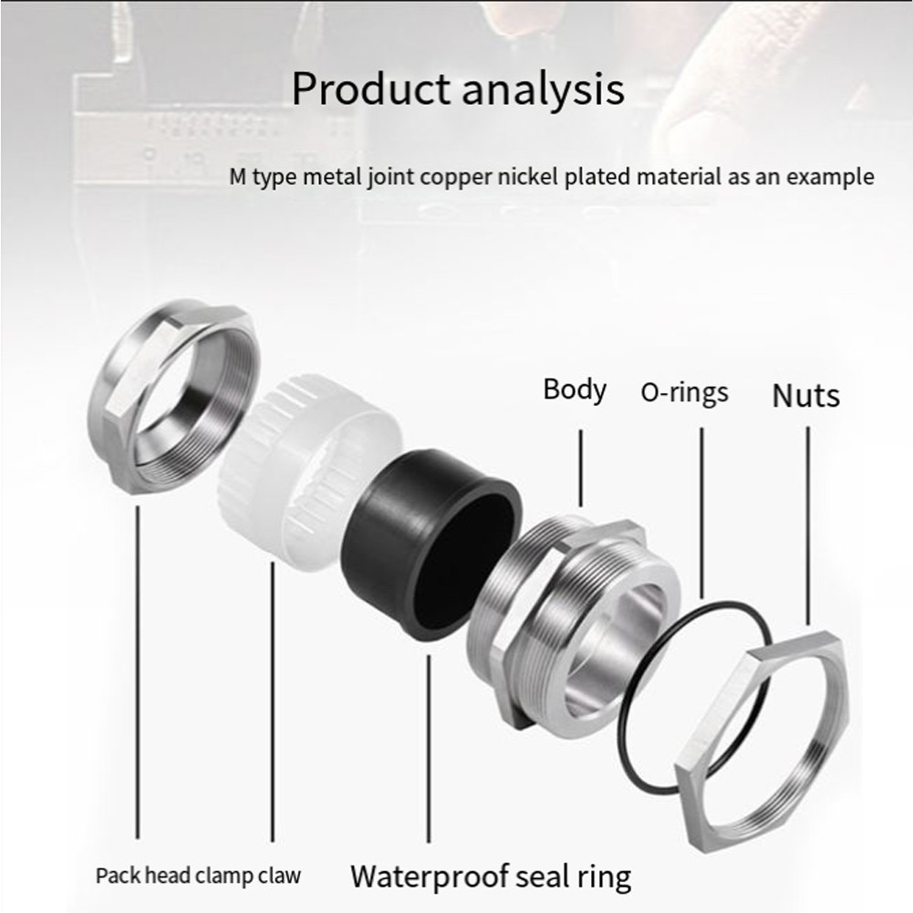 Reliable Waterproof Connector with Fixed Head Brass Nickel Plated Thread