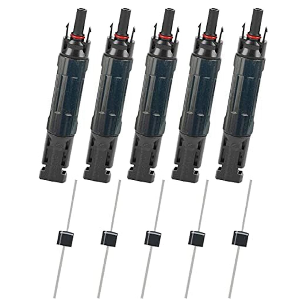 5 PCS PV Solar Panel Connector Male/Female 30A Built-In Diode Inline Fuse9901