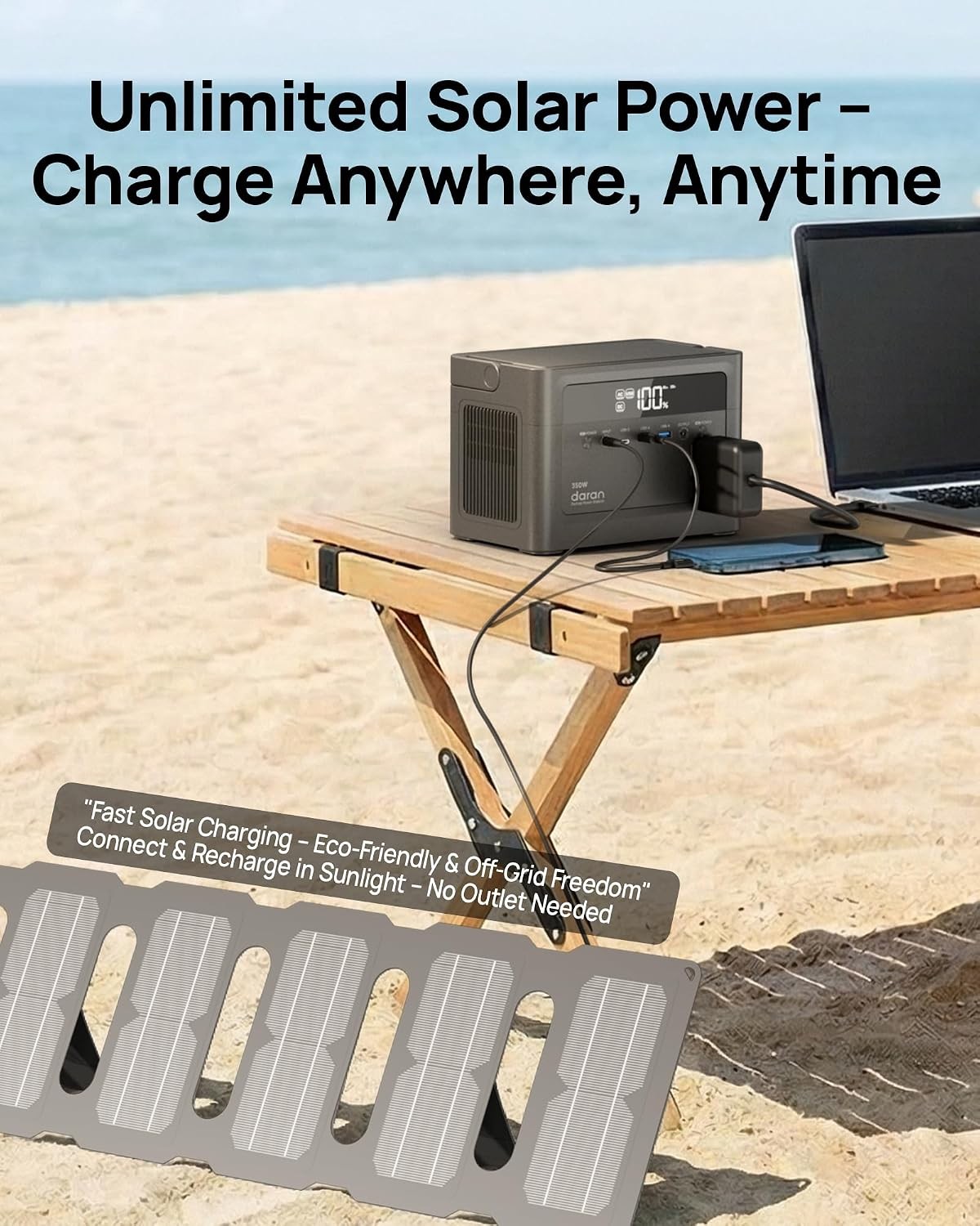 2026 Portable Power Station 700W Surge 288Wh LiFePO4 Battery Backup Power Bank