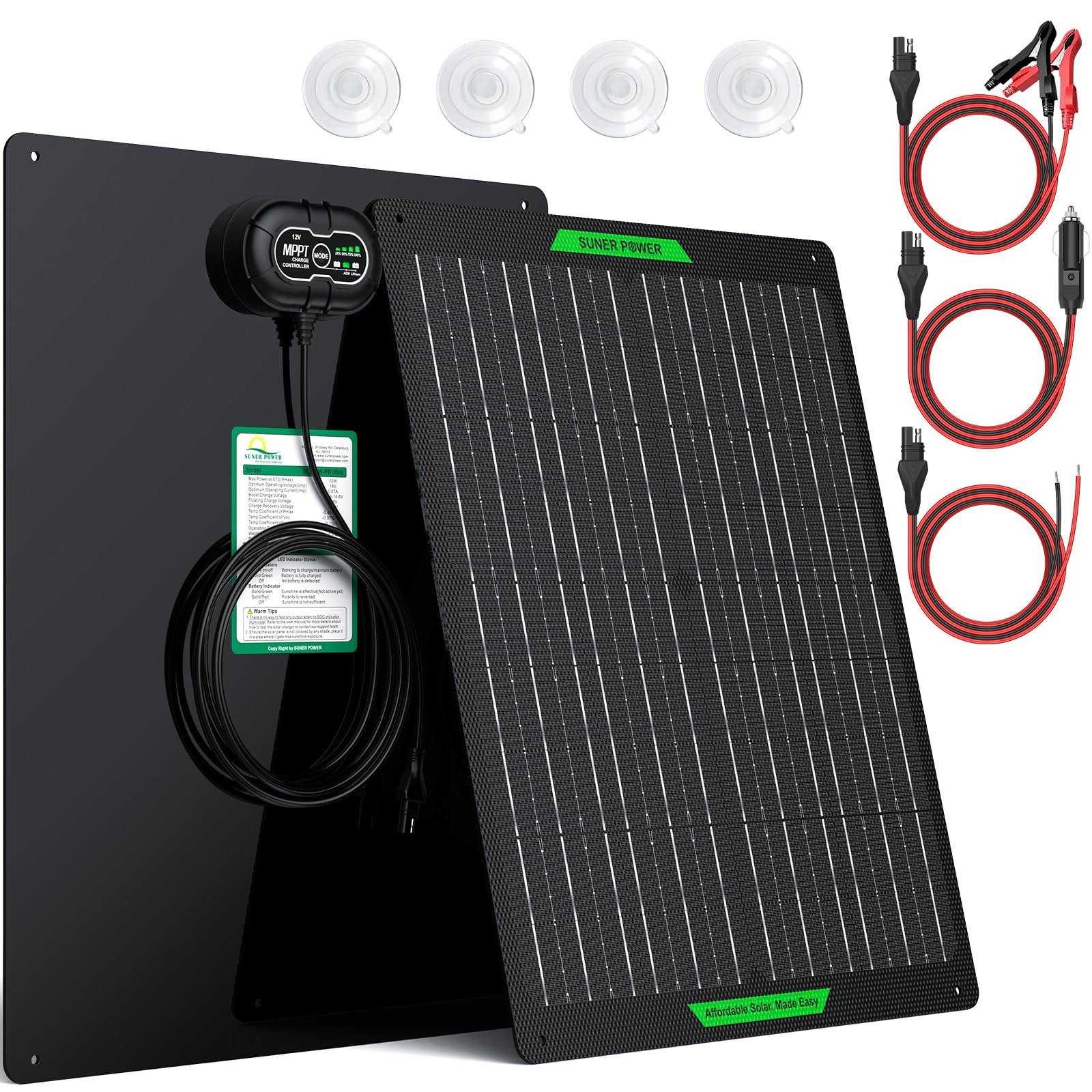Solar Charger 50W MPPT 12V Waterproof Maintainer