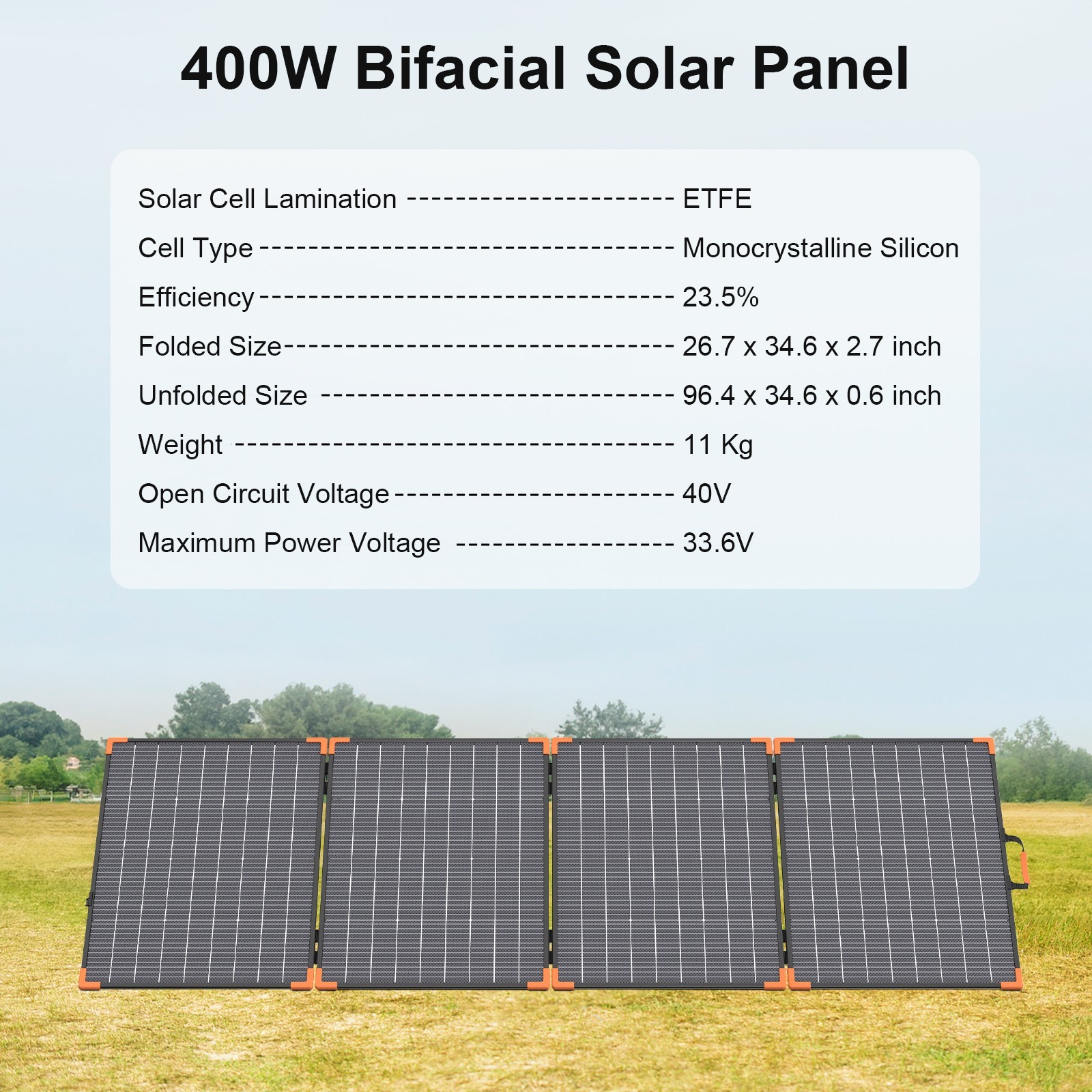 2pack 400 watt solar panel kit for ECOFLOW DELTA Pro 3 Portable power station