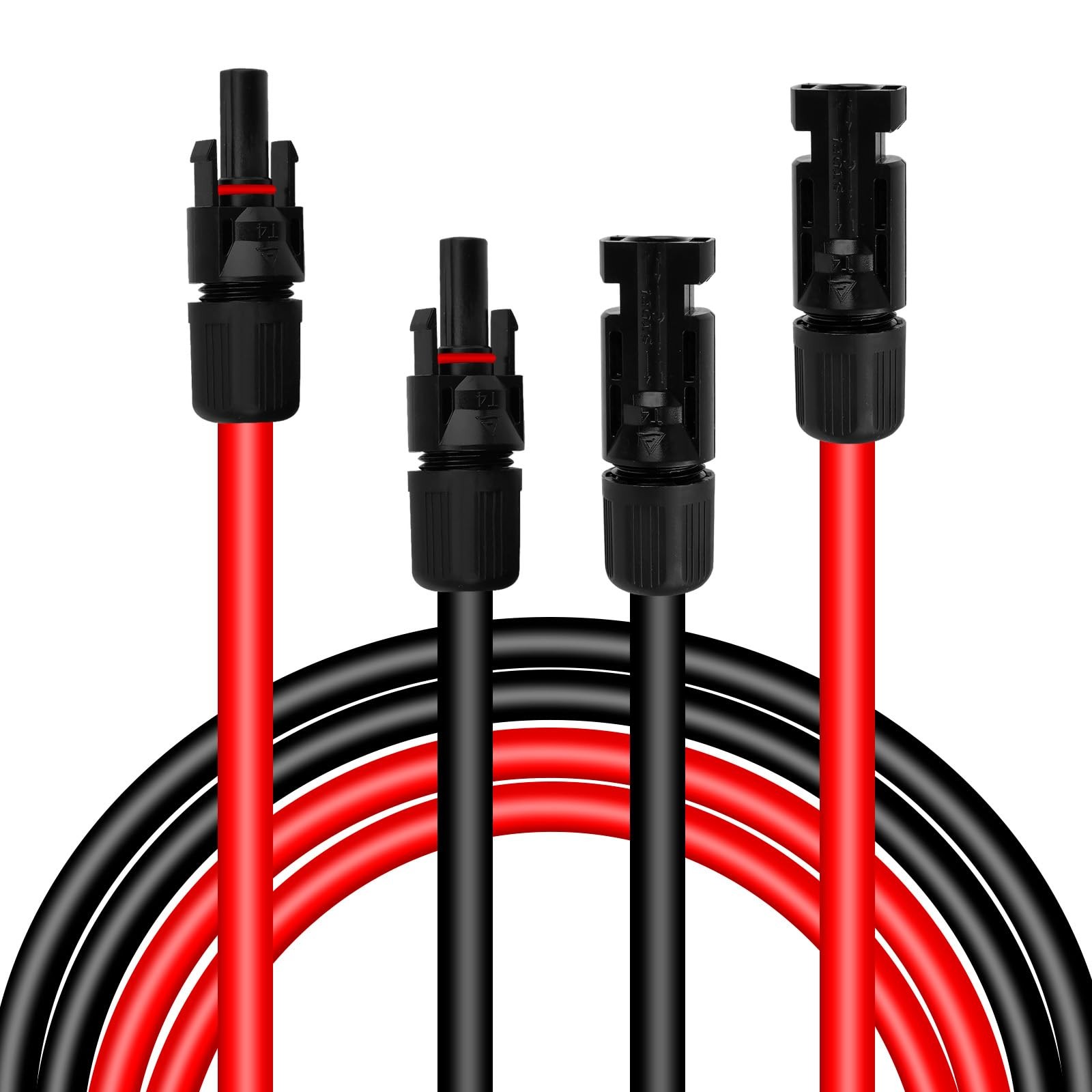2x 100FT 10AWG Solar Cable Male Female Connector Bag