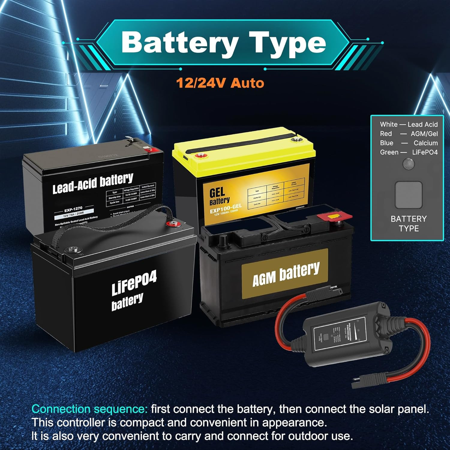 Solar Battery Charger Maintainer,Dump Trailer Battery Charger, Battery Mainta…