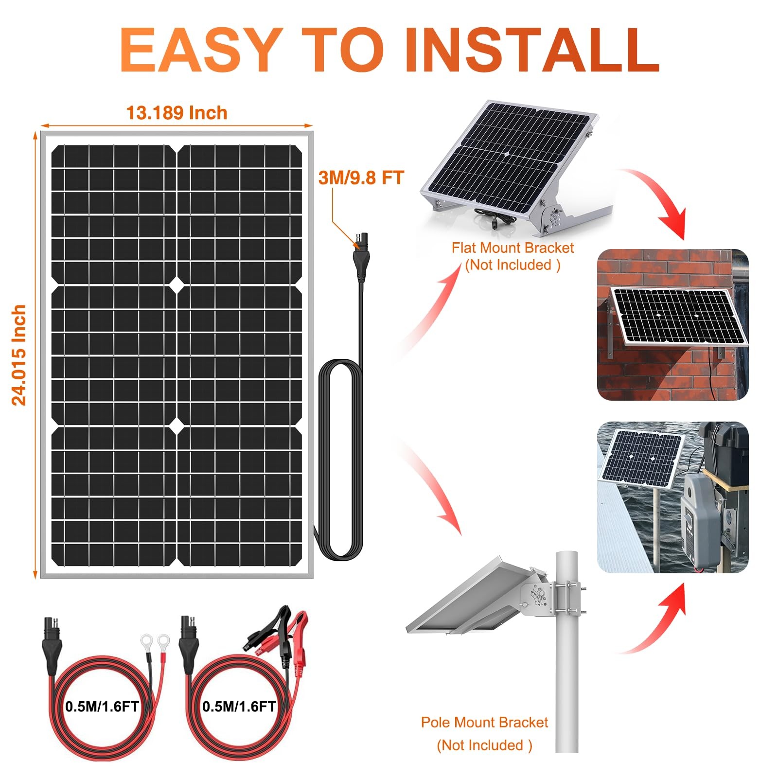 30W Solar Panel Trickle Charger for 24V Batteries – Ultra-Smart MPPT Tech
