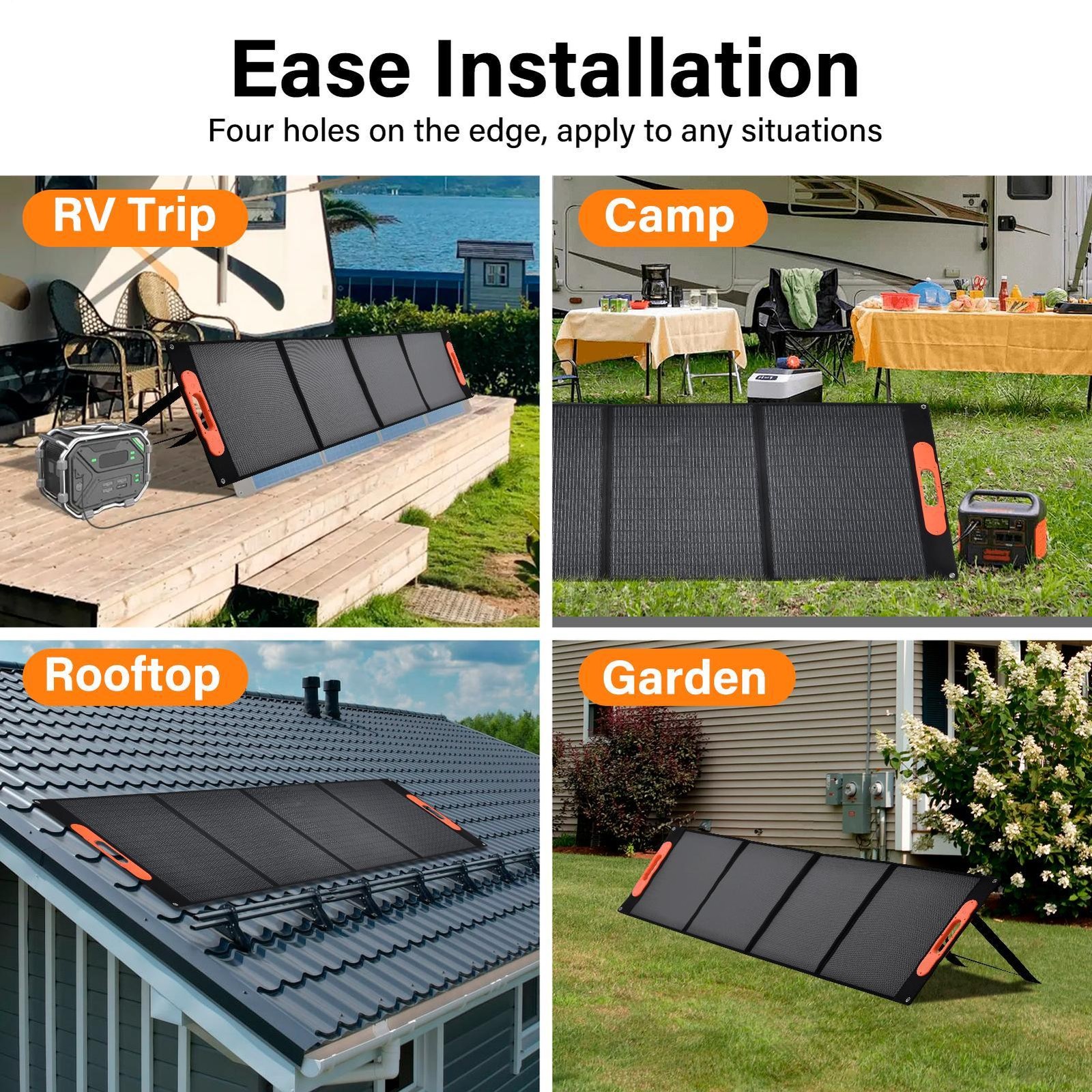 200W Solarpanel 17.6V Tragbar Faltbar Solarmodule für Camping Wohnmobil
