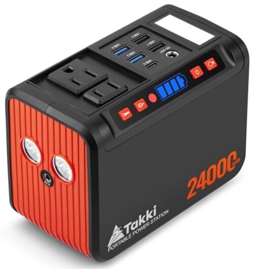 88.8Wh Portable Power Station Peak 120W Lithium Battery Small Generator Orange