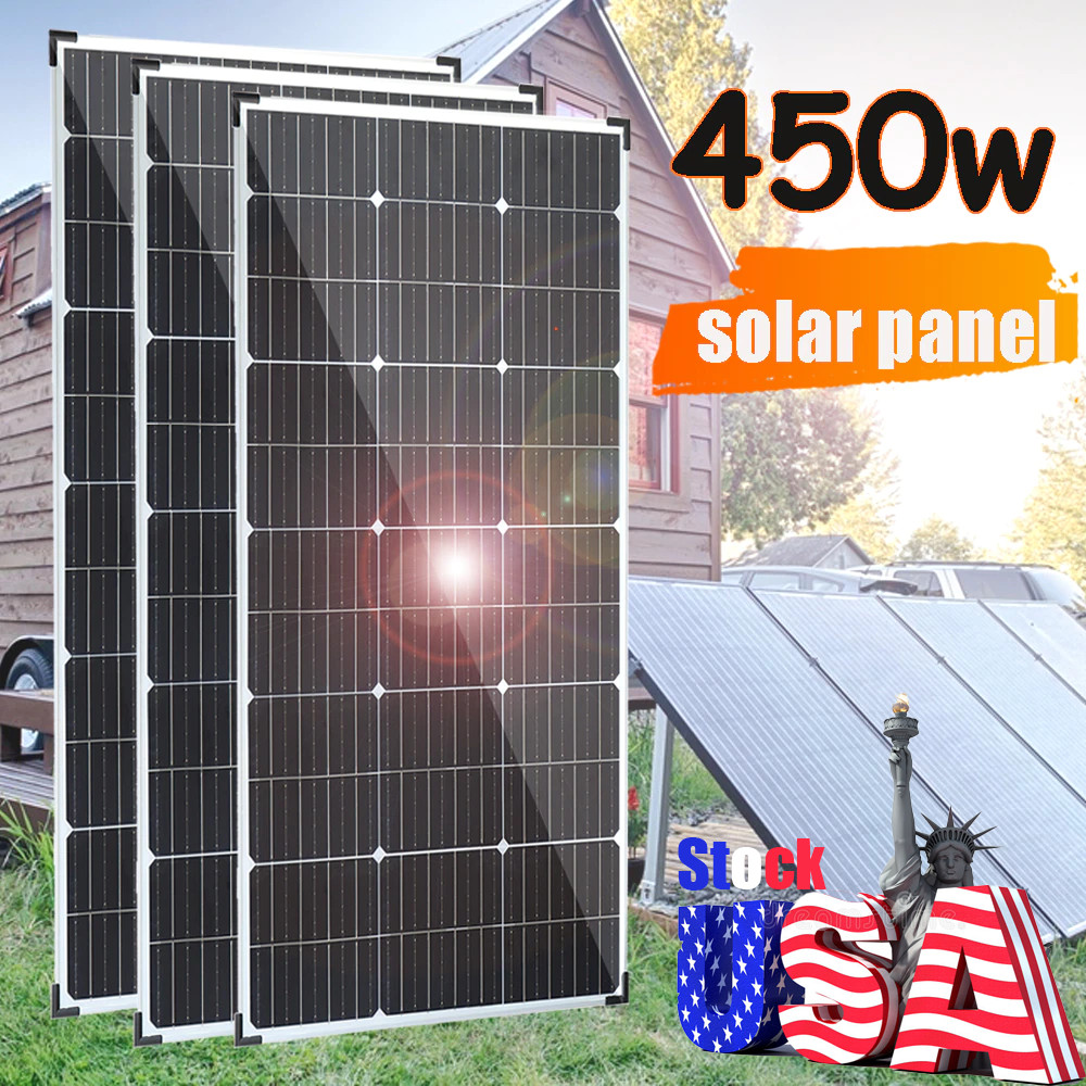 450W Solar panel kit home Battery Charger Controller Aluminum frame power system