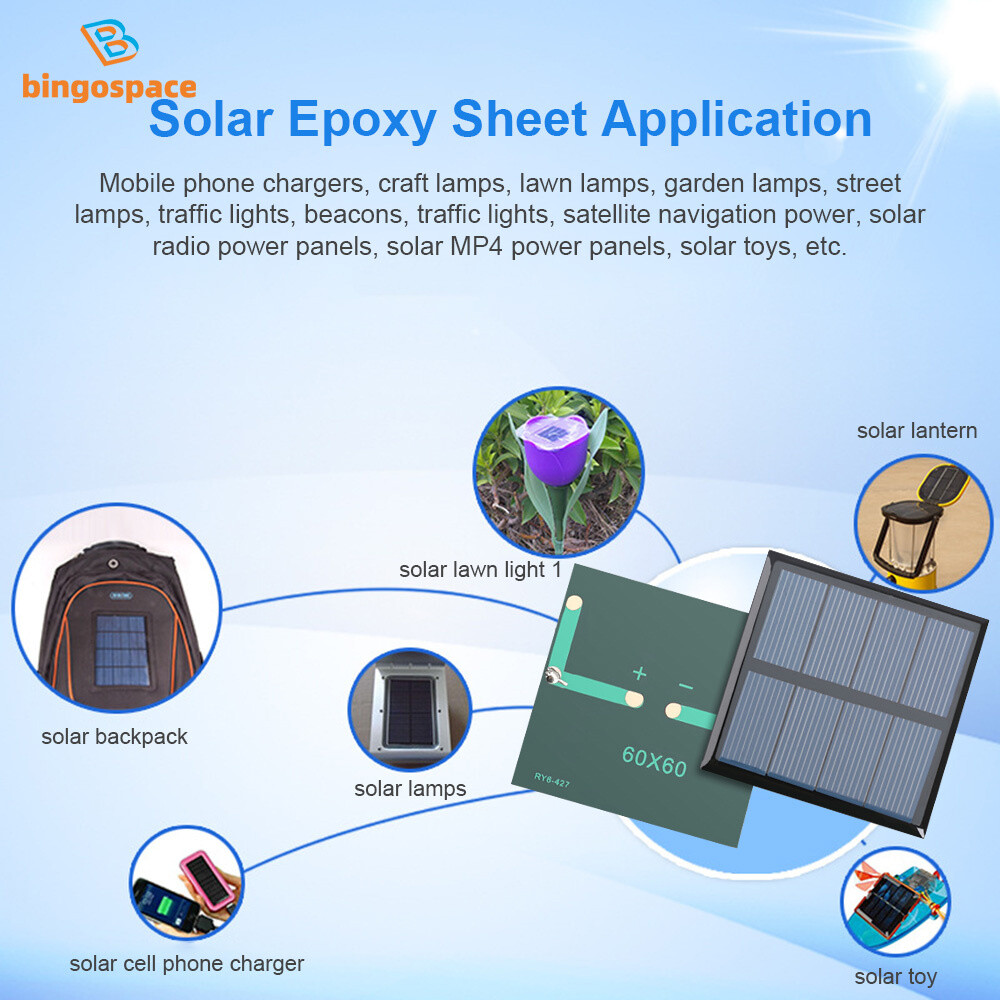 2V/5V/6V/12V Monocrystalline Solar Panel Module For Motor Toys Lawn Lamp New