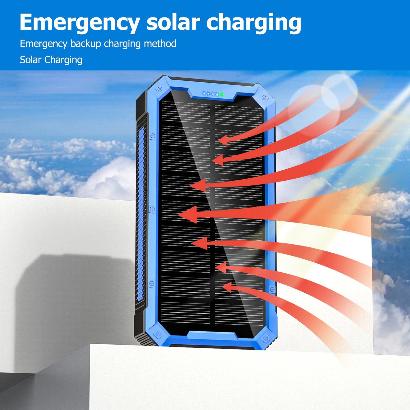 36800mAh Solar Power Bank With Wireless Charging For Outdoor Camping