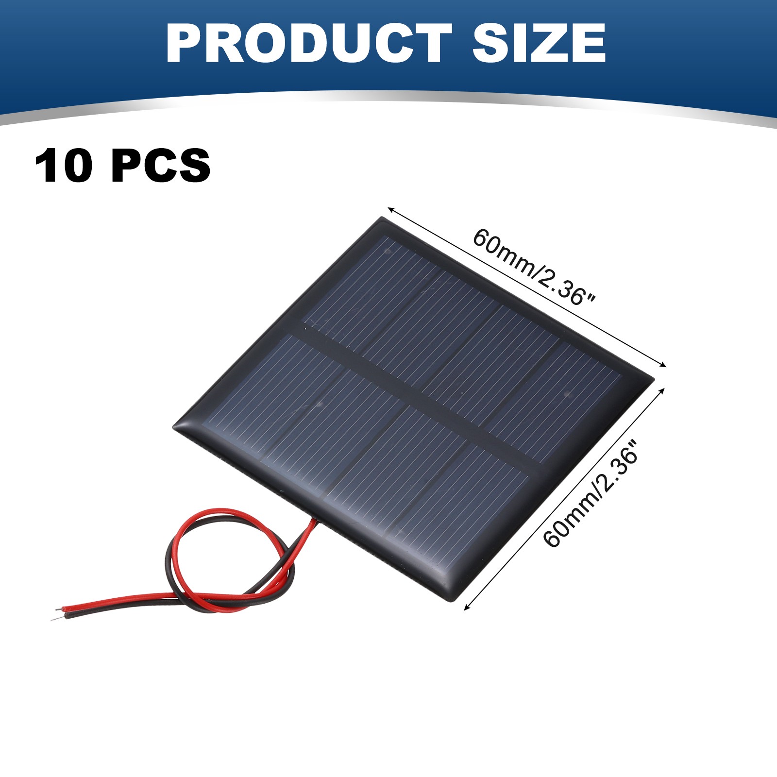 10Pcs 2V 0.32W 160mA Mini Solar Panels with Cable