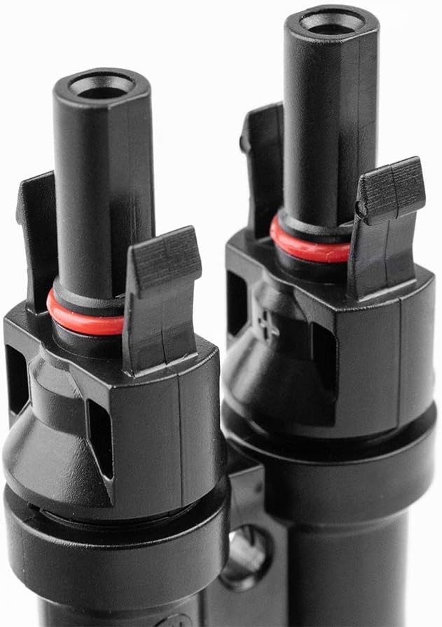 Solar Y Branch Connector Pair Plastic Copper Silver FFM FFM Parallel Connection